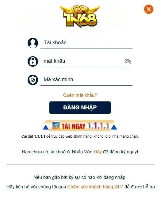 Hướng dẫn đăng nhập tài khoản Tin68